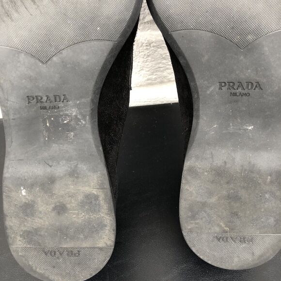 PRADA Milano LOGO Men’s Black Suede Penny Loafer shoes Size 10 - Picture 13 of 16